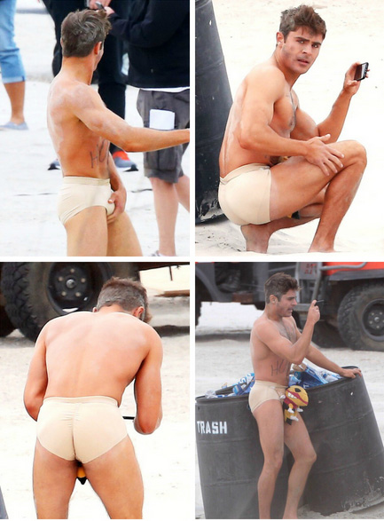 Zac Efron almost naked